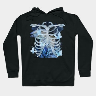 A Captive Audience Blue Watercolor Owl Negative Painting Hoodie